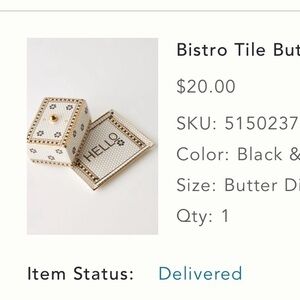 Butter Dish anthropology brand new